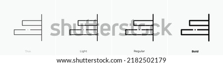 align right icon. Thin, Light Regular And Bold style design isolated on white background