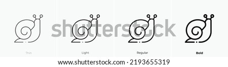 snail icon. Thin, Light Regular And Bold style design isolated on white background