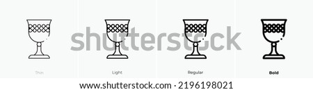 chalice icon. Thin, Light Regular And Bold style design isolated on white background