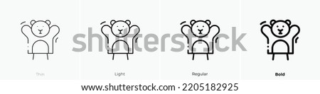 hand puppet icon. Thin, Light Regular And Bold style design isolated on white background