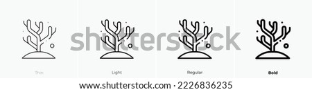 coral reef icon. Thin, Light Regular And Bold style design isolated on white background