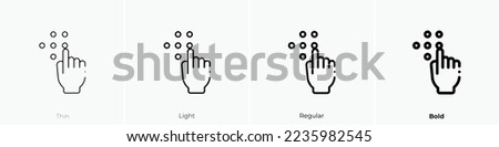 braille icon. Thin, Light Regular And Bold style design isolated on white background