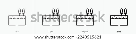 aquifer icon. Thin, Light Regular And Bold style design isolated on white background