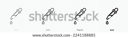 pipette icon. Thin, Light Regular And Bold style design isolated on white background