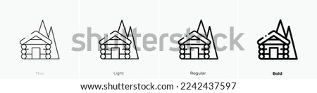 cabin icon. Thin, Light Regular And Bold style design isolated on white background