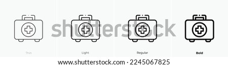 first aid kit icon. Thin, Light Regular And Bold style design isolated on white background