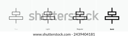 align center icon. Thin, Light Regular And Bold style design isolated on white background