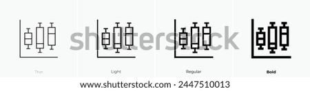 box plot icon. Thin, Light Regular And Bold style design isolated on white background