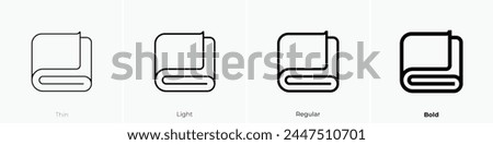 blanket icon. Thin, Light Regular And Bold style design isolated on white background