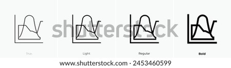 combo chart icon. Thin, Light Regular And Bold style design isolated on white background