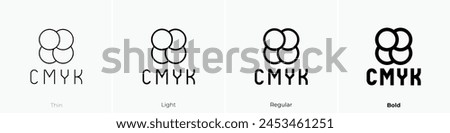 cmyk icon. Thin, Light Regular And Bold style design isolated on white background