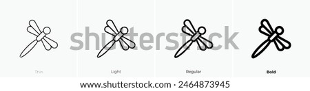 dragonfly icon. Thin, Light Regular And Bold style design isolated on white background