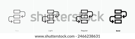 dependency icon. Thin, Light Regular And Bold style design isolated on white background