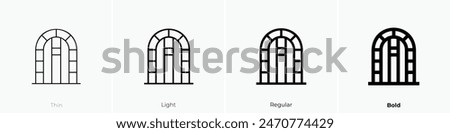 dungeon icon. Thin, Light Regular And Bold style design isolated on white background