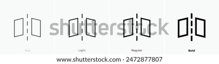 flip icon. Thin, Light Regular And Bold style design isolated on white background