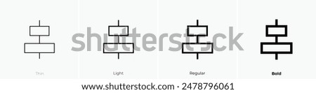 horizontal alignment icon. Thin, Light Regular And Bold style design isolated on white background