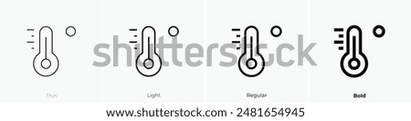 high temperatures icon. Thin, Light Regular And Bold style design isolated on white background