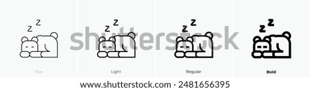 hibernate icon. Thin, Light Regular And Bold style design isolated on white background