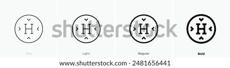 Heliport icon. Thin, Light Regular And Bold style design isolated on white background