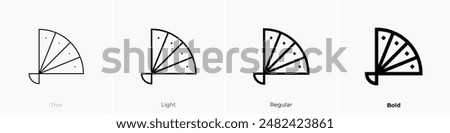 hand fan icon. Thin, Light Regular And Bold style design isolated on white background