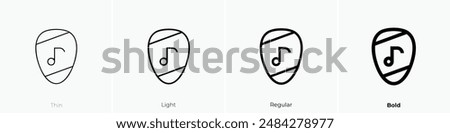 guitar pick icon. Thin, Light Regular And Bold style design isolated on white background