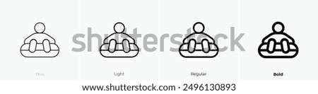 inflatable sled icon. Thin, Light Regular And Bold style design isolated on white background