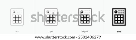 midi icon. Thin, Light Regular And Bold style design isolated on white background