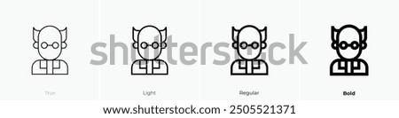 mad scientist icon. Thin, Light Regular And Bold style design isolated on white background