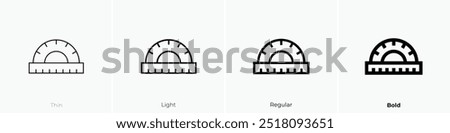 protactor icon. Thin, Light Regular And Bold style design isolated on white background