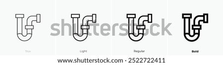 pipe icon. Thin, Light Regular And Bold style design isolated on white background