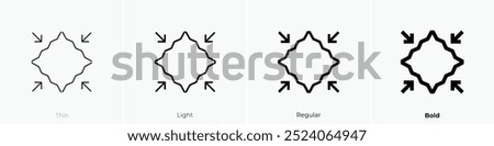 shrink icon. Thin, Light Regular And Bold style design isolated on white background