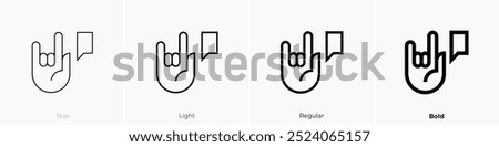 sign language icon. Thin, Light Regular And Bold style design isolated on white background