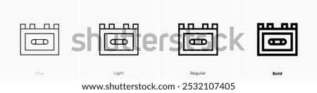 tape recorder icon. Thin, Light Regular And Bold style design isolated on white background