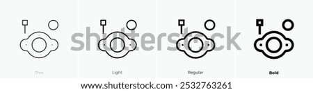 strut mounting icon. Thin, Light Regular And Bold style design isolated on white background