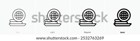 stroopwafel icon. Thin, Light Regular And Bold style design isolated on white background