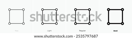 square icon. Thin, Light Regular And Bold style design isolated on white background