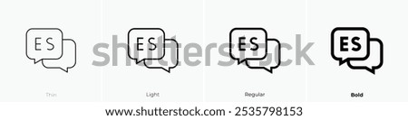 spanish icon. Thin, Light Regular And Bold style design isolated on white background