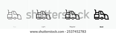 snowplow icon. Thin, Light Regular And Bold style design isolated on white background