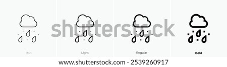 sleet icon. Thin, Light Regular And Bold style design isolated on white background