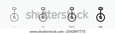 unicycle icon. Thin, Light Regular And Bold style design isolated on white background