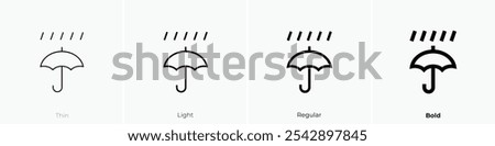 umbrella icon. Thin, Light Regular And Bold style design isolated on white background