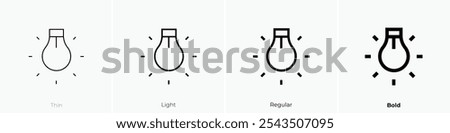 tungsten light icon. Thin, Light Regular And Bold style design isolated on white background