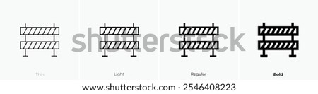 traffic barrier icon. Thin, Light Regular And Bold style design isolated on white background