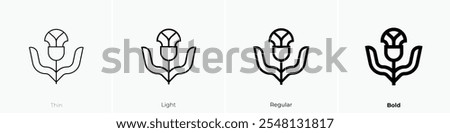 thistle icon. Thin, Light Regular And Bold style design isolated on white background