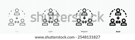 third party icon. Thin, Light Regular And Bold style design isolated on white background