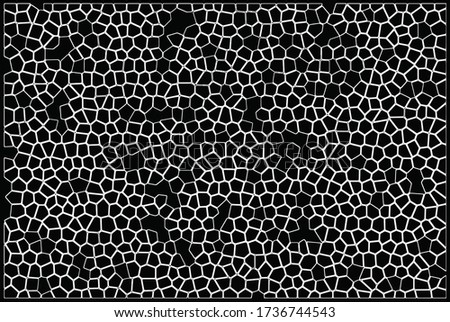 Monochrome black and white  fabric or carpet, digital or knitted abstract plain vector pattern design inspired by Gaziantep mosaic decoration