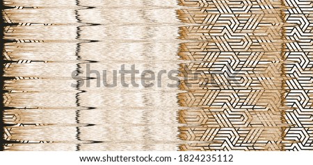 Artistic geo deep dye geo tie dye stripe, check beige cream brown coloured boho Pattern seamless Dyed Print pattern design . Abstract Texture Hand  Ethnic Batik for runner carpet, rug, scarf, curtain 