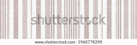 Seamless beige white
 farmhouse style stripes texture. Woven linen cloth pattern background. Line striped closeup weave fabric for kitchen towel material. Pinstripe fiber picnic table cloth Photo stock © 