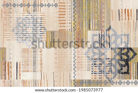 Artistic traditional motifs,stripe, textured  check nature pastel  coloured boho Pattern seamless Dyed Print pattern design . Abstract  Hand Ethnic Batik runner carpet, rug, scarf, curtain, vector 