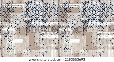 Rug seamless texture with ethnic pattern, fabric, grunge background, boho style pattern,